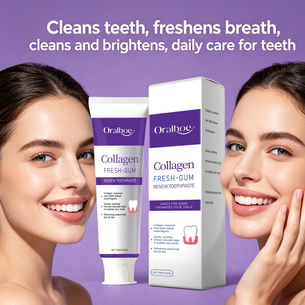 Collagen Whitening Toothpaste Fresh Breath Gum Care