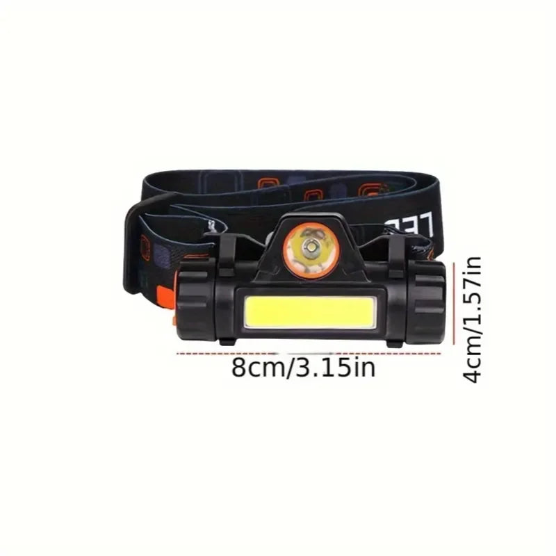 Rechargeable COB LED Headlamp Magnetic Waterproof Work Light Head Torch - 3