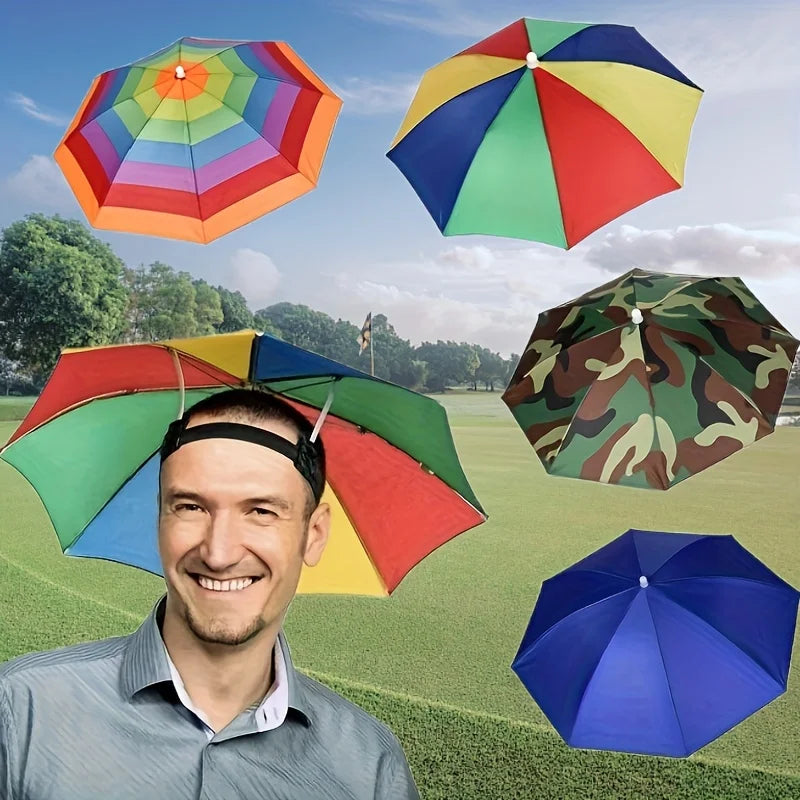 Hands Free Umbrella Hat Foldable Sun Rain Protection for Hiking Fishing - 13