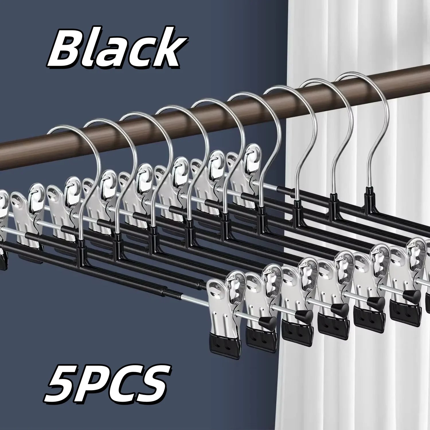 Non-Slip Stainless Steel Pants Hangers with Clips for Skirts and Jeans - 22