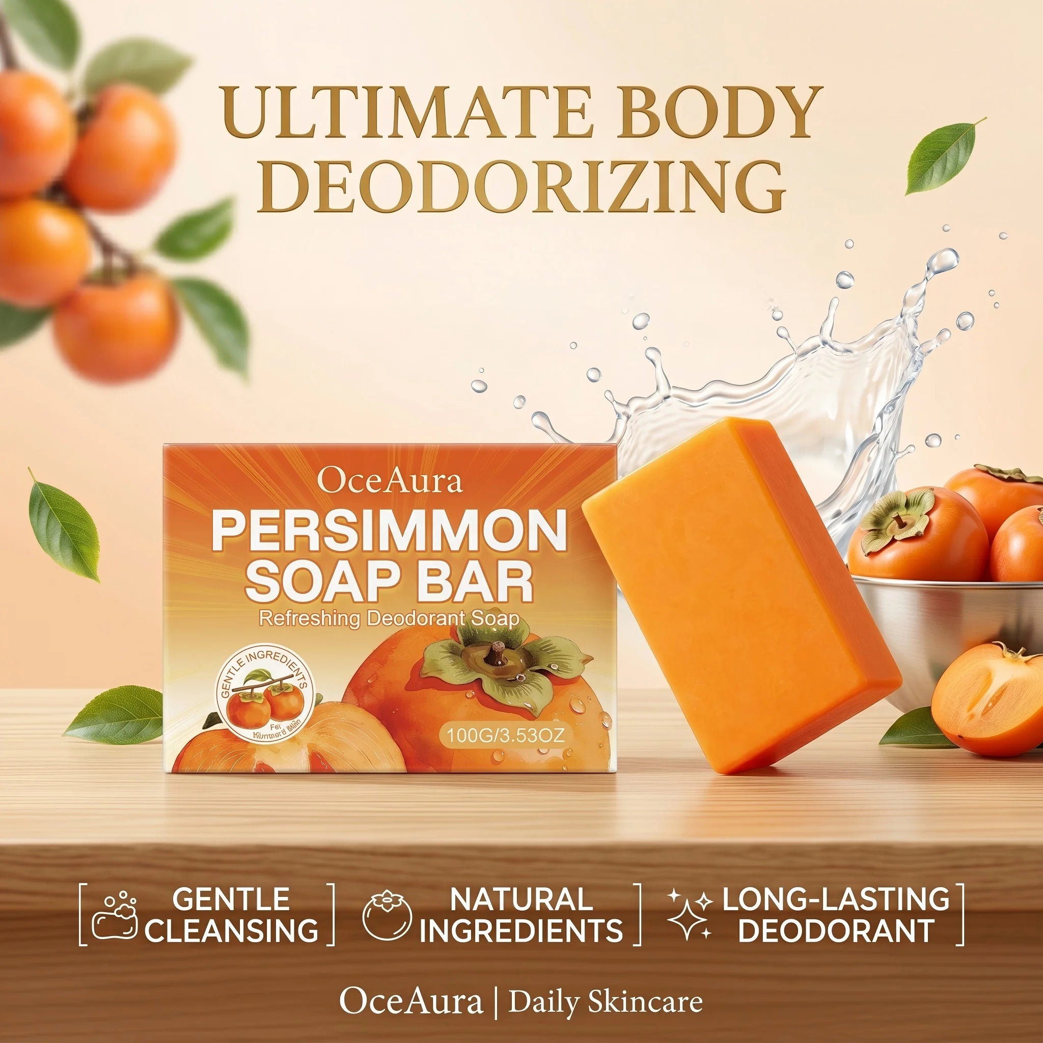 Persimmon Soap Bar Deodorizing Body Cleanser - 1