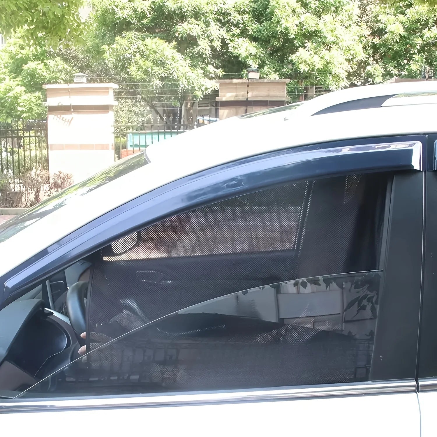 4pcs Universal Car Window Sun Shades Magnetic UV Protection Mesh Curtains