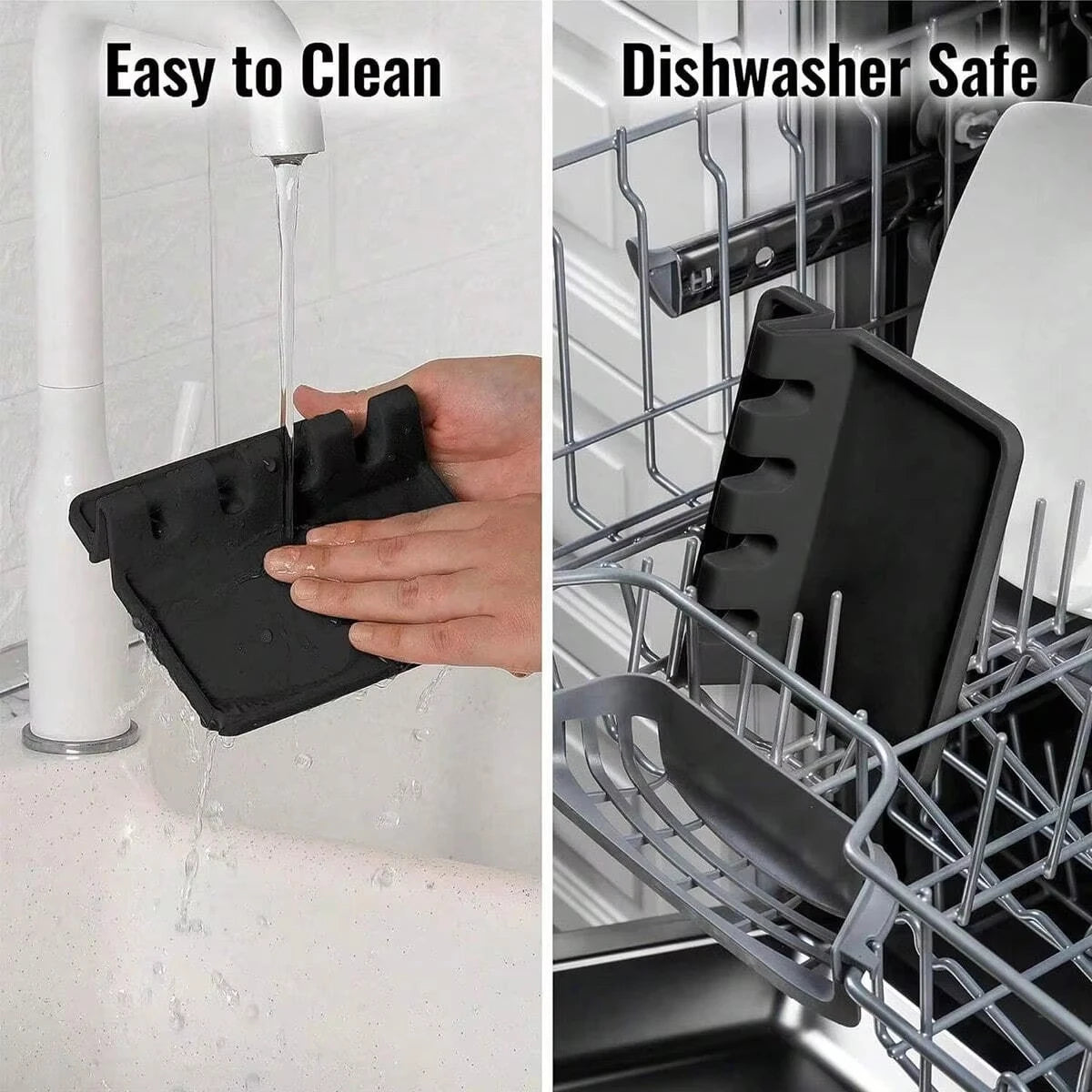 Silicone Utensil Rest Spoon Holder for Kitchen Counter Organizer - 3