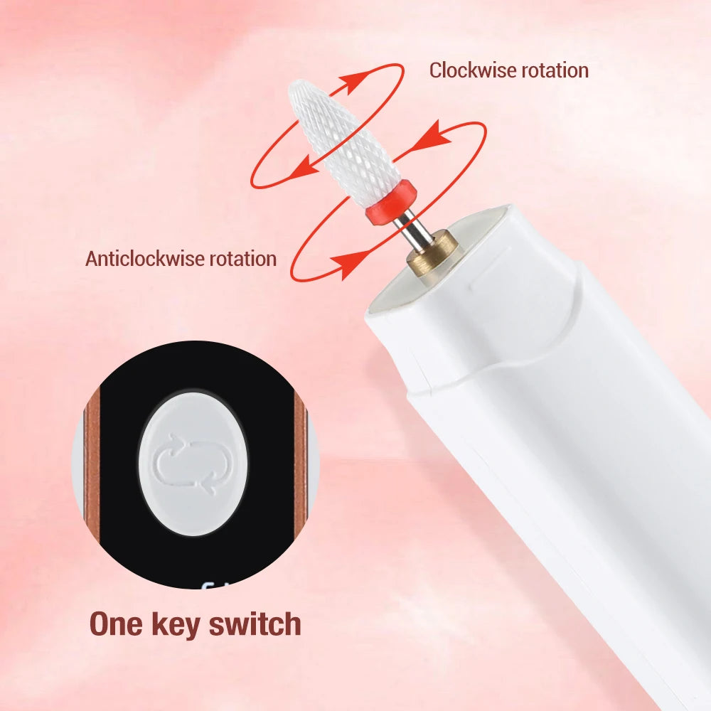 Cordless Electric Nail File Set Manicure Pedicure Drill Machine
