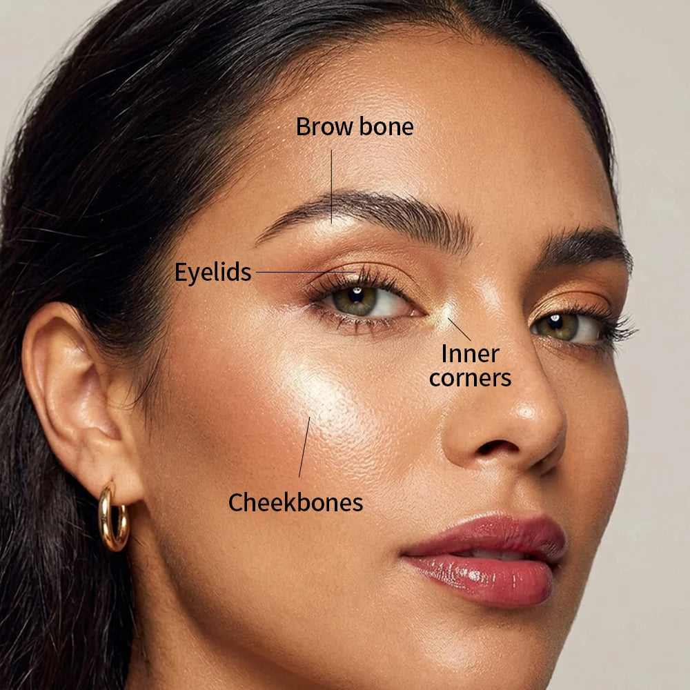 2-in-1 Highlighting Eye & Cheek Palette Shimmer Makeup Powder