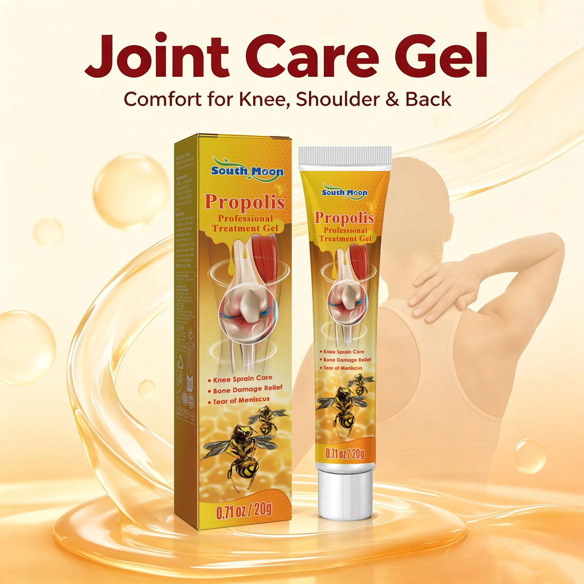 Propolis Joint Care Gel Soothing Massage Cream for Knees and Back