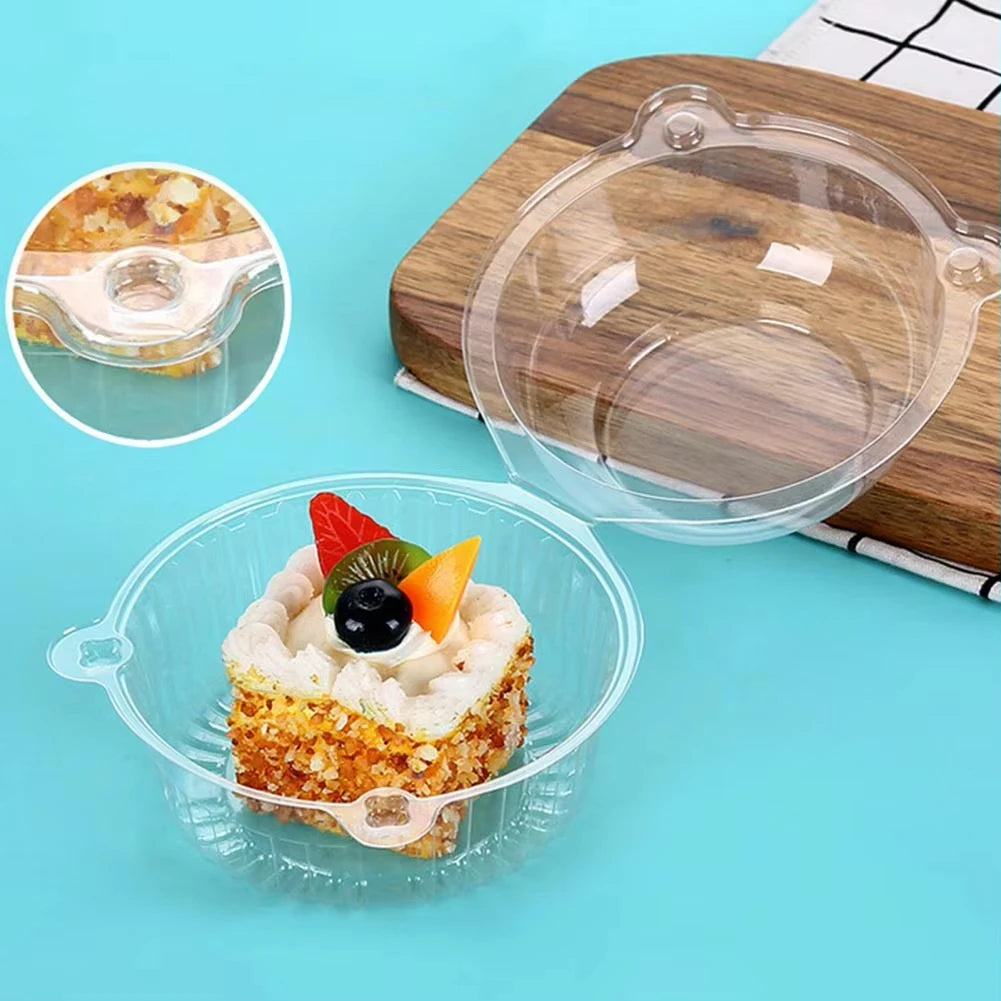 Disposable Cupcake Boxes Clear Plastic Individual Dessert Containers