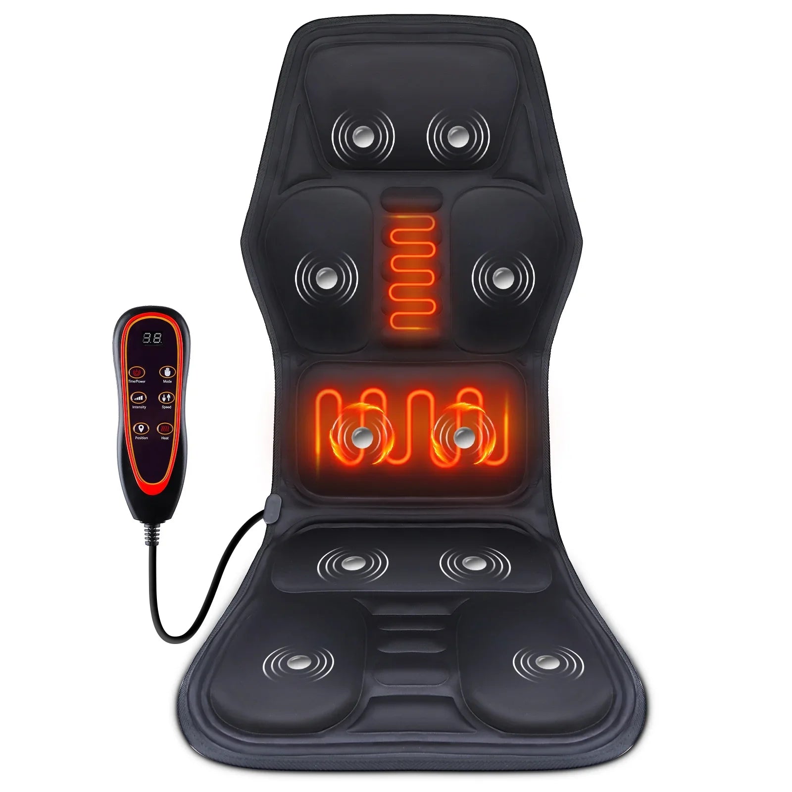 Electric Back Massager Heating Chair Cushion Vibrator Mat - 1