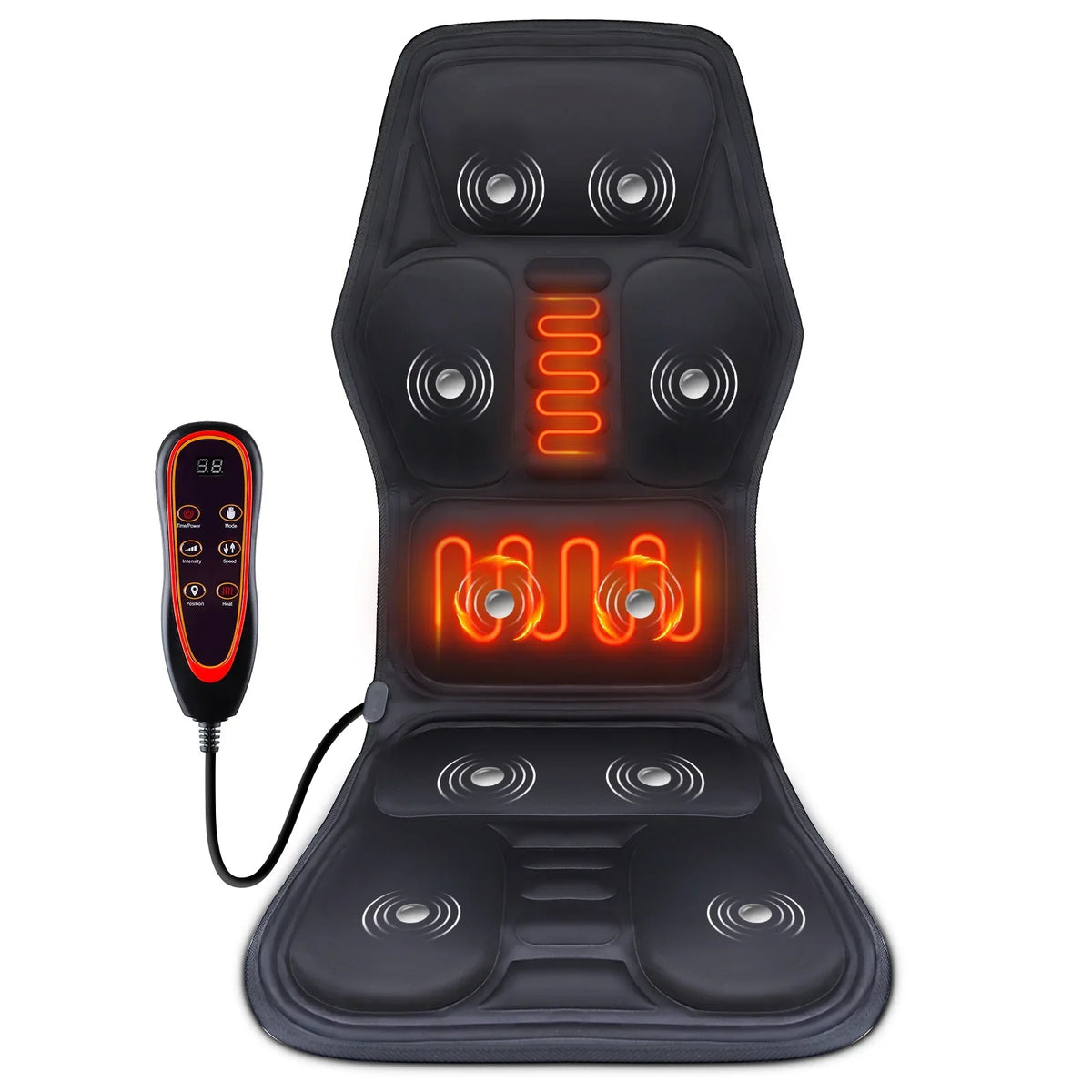 Electric Back Massager Heating Chair Cushion Vibrator Mat
