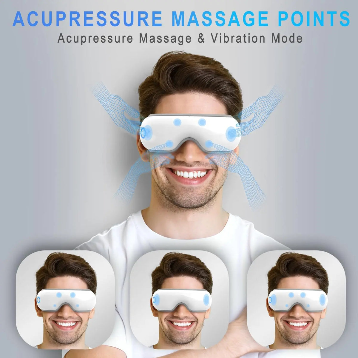 VIMYSHOW Rechargeable Air Pressure Eye Massager & Vibration Mask