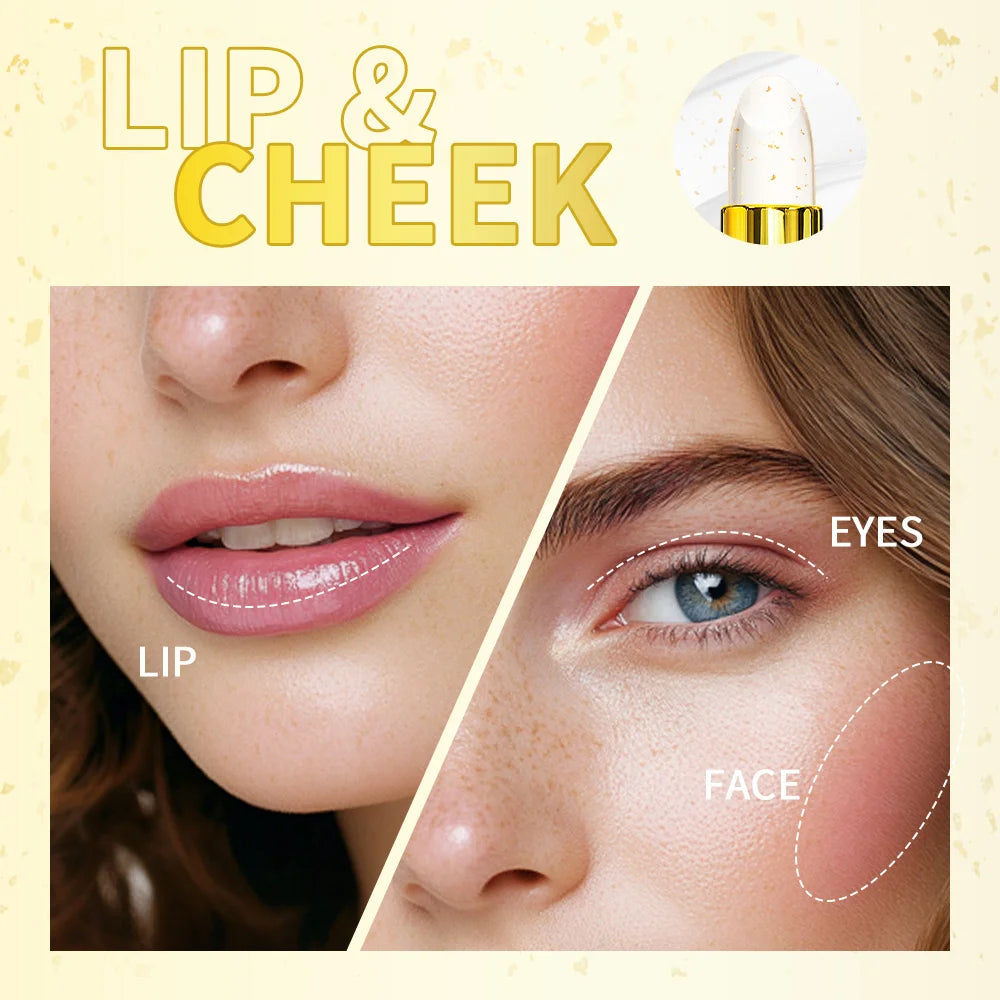 24K Gold Color Changing Lipstick & Moisturizing Lip Balm - 4