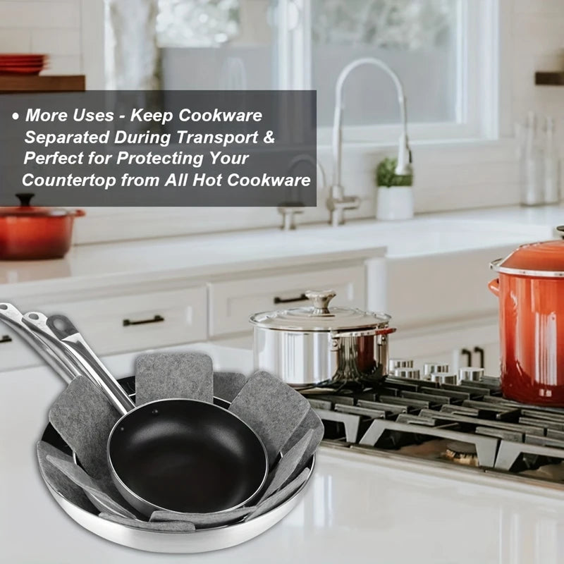 3Pcs Pot and Pan Protectors Non-Woven Cookware Separator Divider Pads - 2