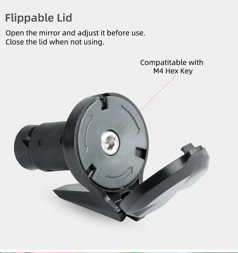 Bicycle Rear View Convex Mirror Adjustable Handlebar Drop Bar Reflector