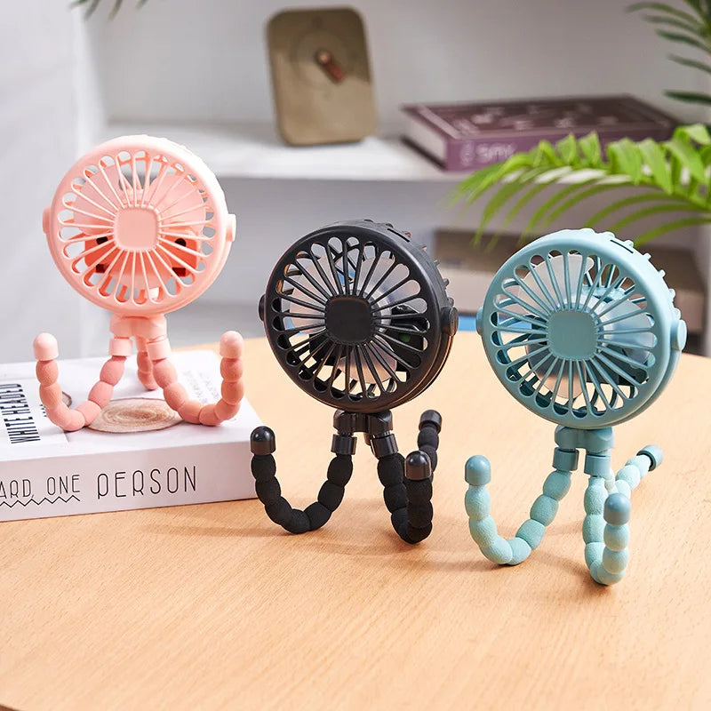 Portable Octopus Mini Fan Rechargeable Handheld Stroller Cooling Fan - 1