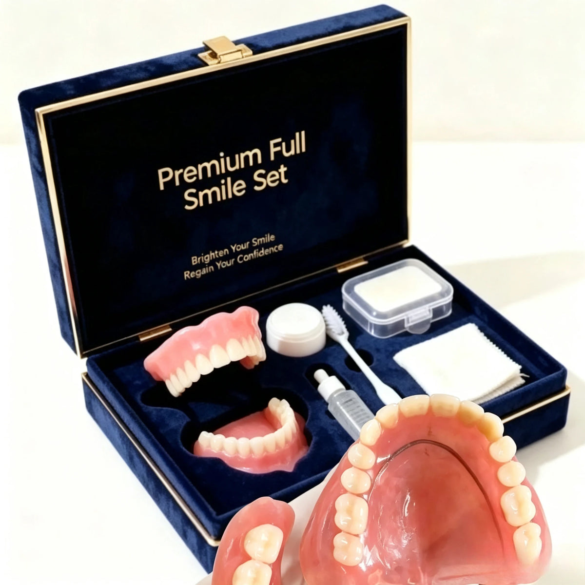 Silicone False Teeth Kit Upper Lower Smile Set