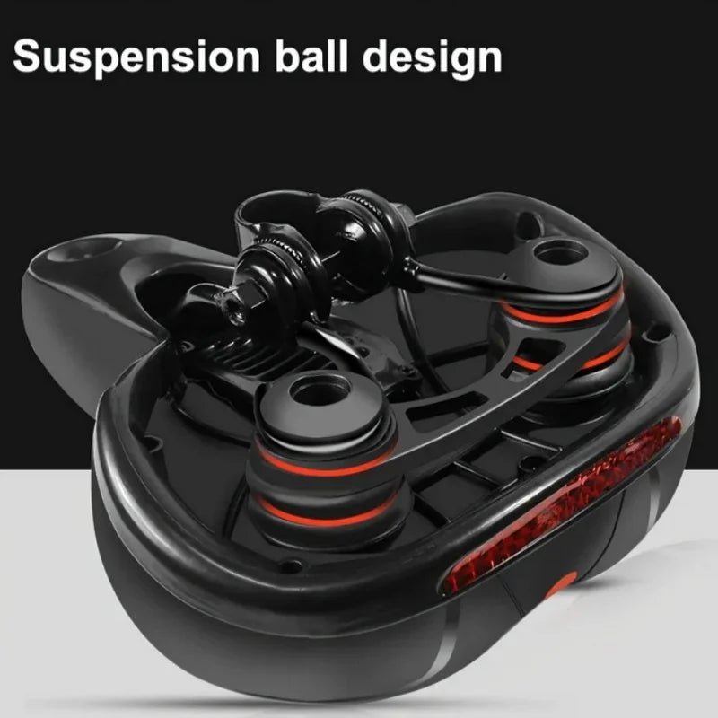 Comfortable MTB Bike Saddle with Integrated Safety Warning Tail Light - 4