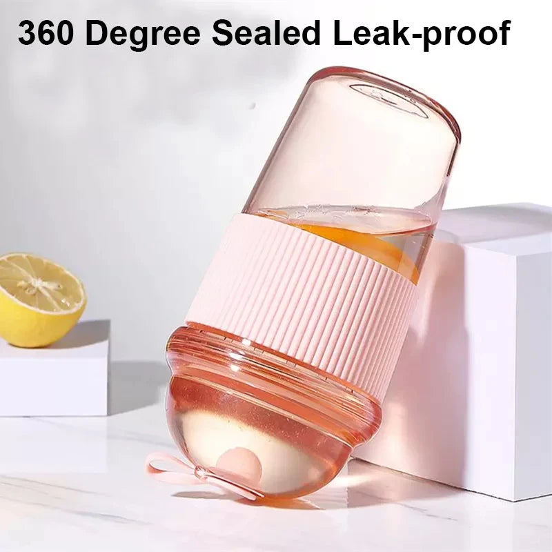 430ml Portable Plastic Straw Cup Ins Style Heat Resistant Water Bottle - 13