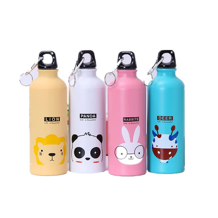 Cute Animal Water Bottle 500ml Portable Aluminum Kids Sports Flask - 11