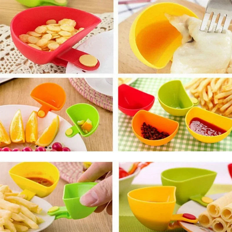 Dip Clip Bowls Set Plate Side Containers for Sauce and Seasoning - 10