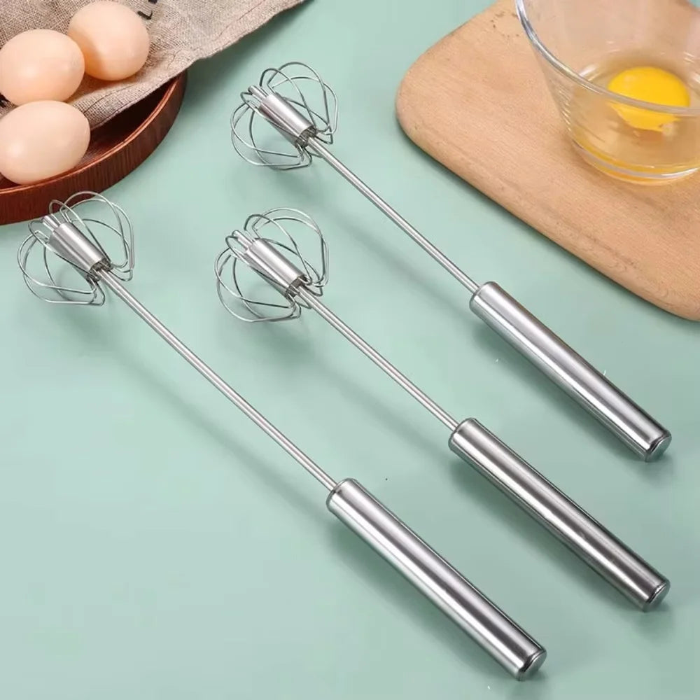 Stainless Steel Semi Automatic Egg Beater Kitchen Hand Whisk Mixer