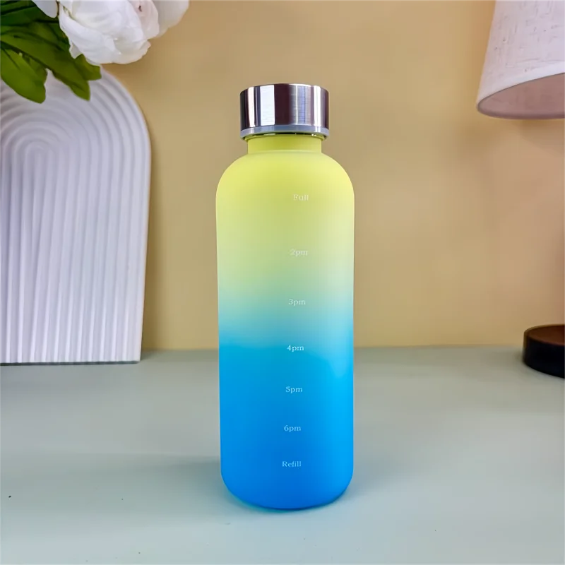 550ml Motivational Water Bottle with Time Marker Leakproof Sports Flask - 19