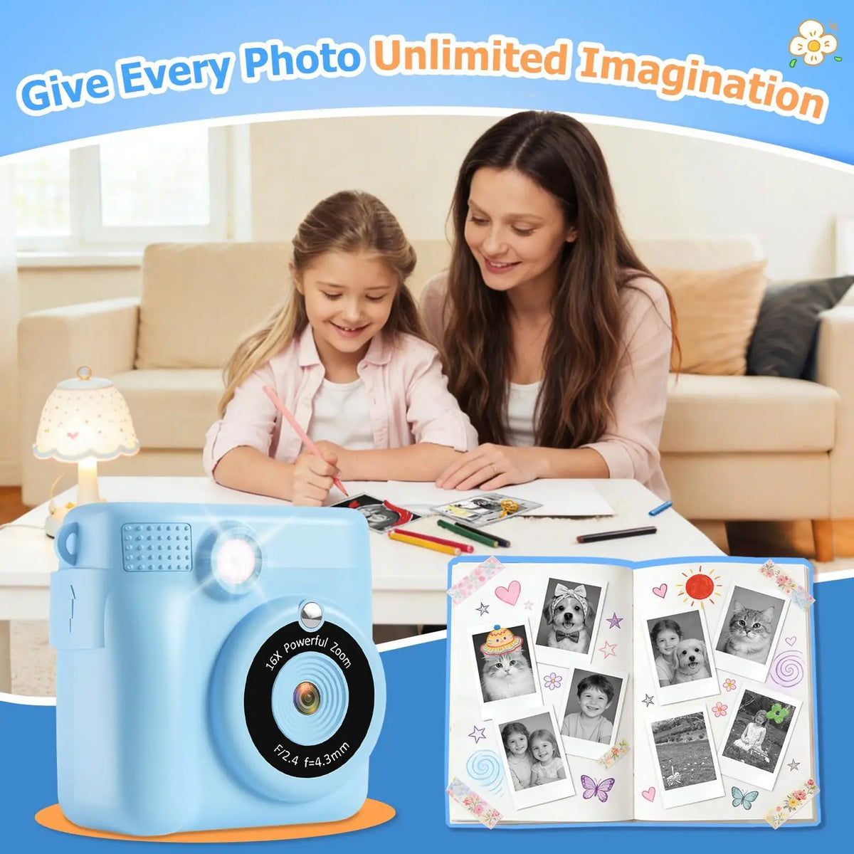Instant Print Kids Camera Digital Video Toy