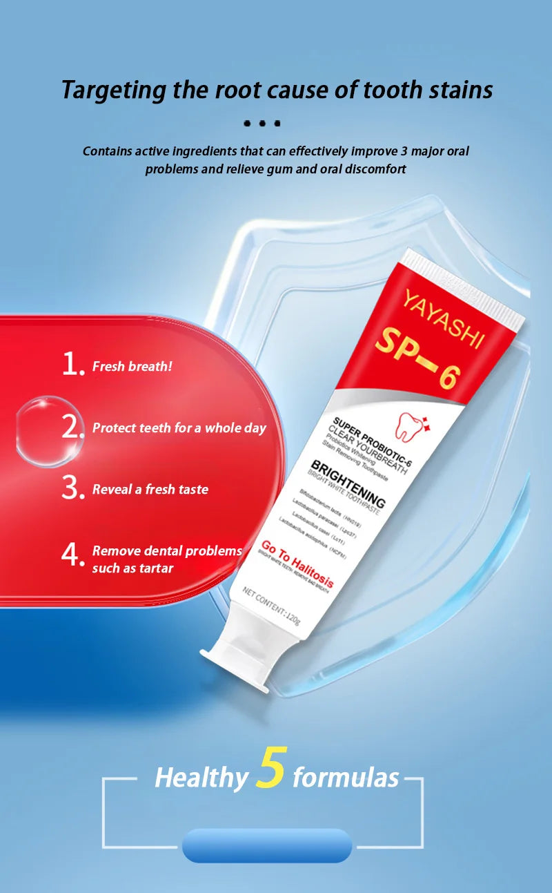SP-6 Probiotic Whitening Toothpaste Stain Remover Teeth Whitener - 9