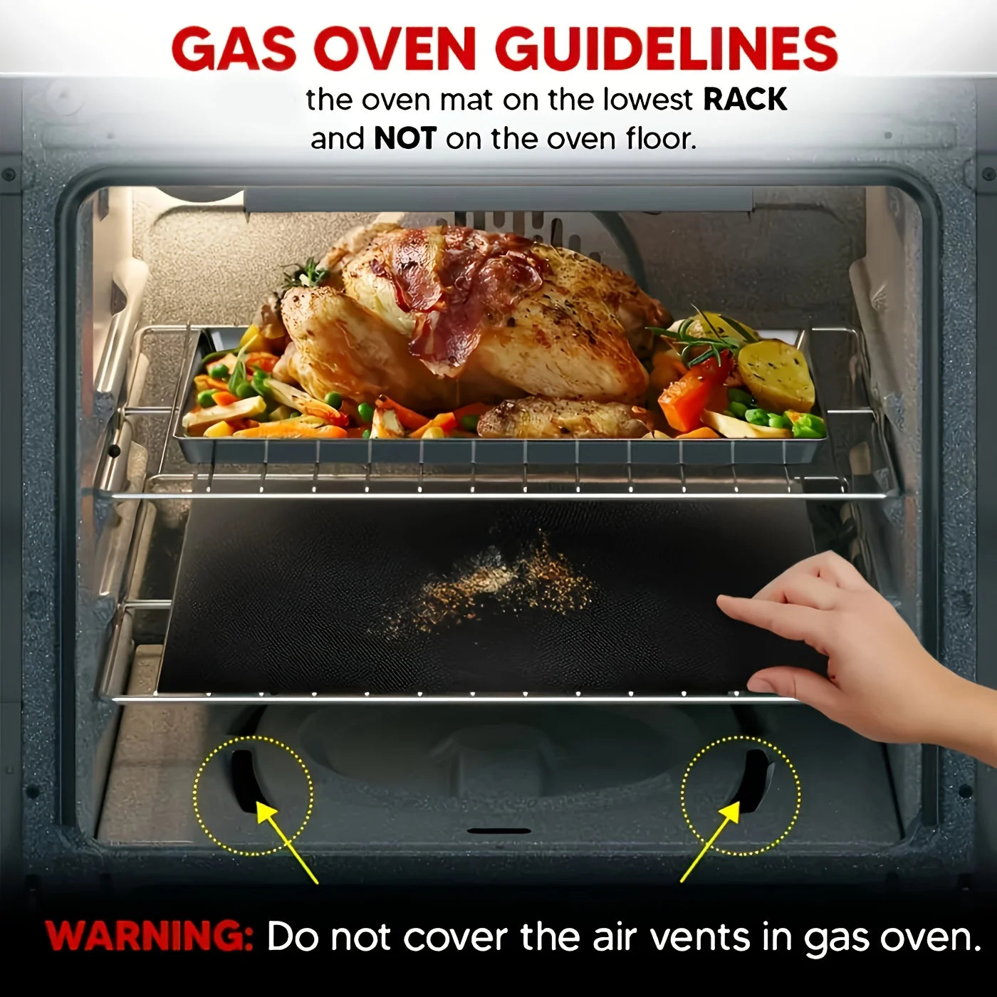 2Pc Non Stick Oven Liner Reusable Baking Mat for Microwave and BBQ