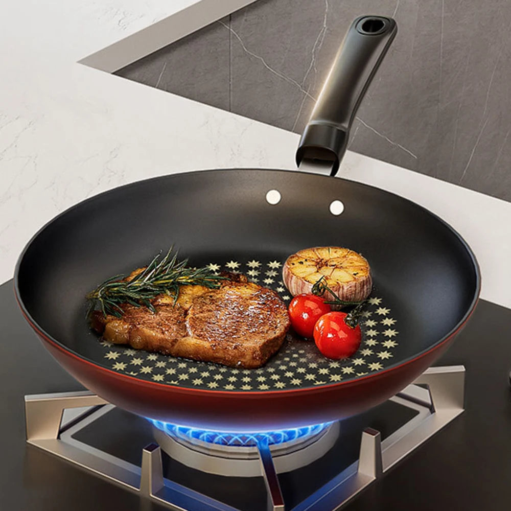 26cm Non-Stick Frying Pan Cast Iron Omelette Skillet with Glass Lid - 10