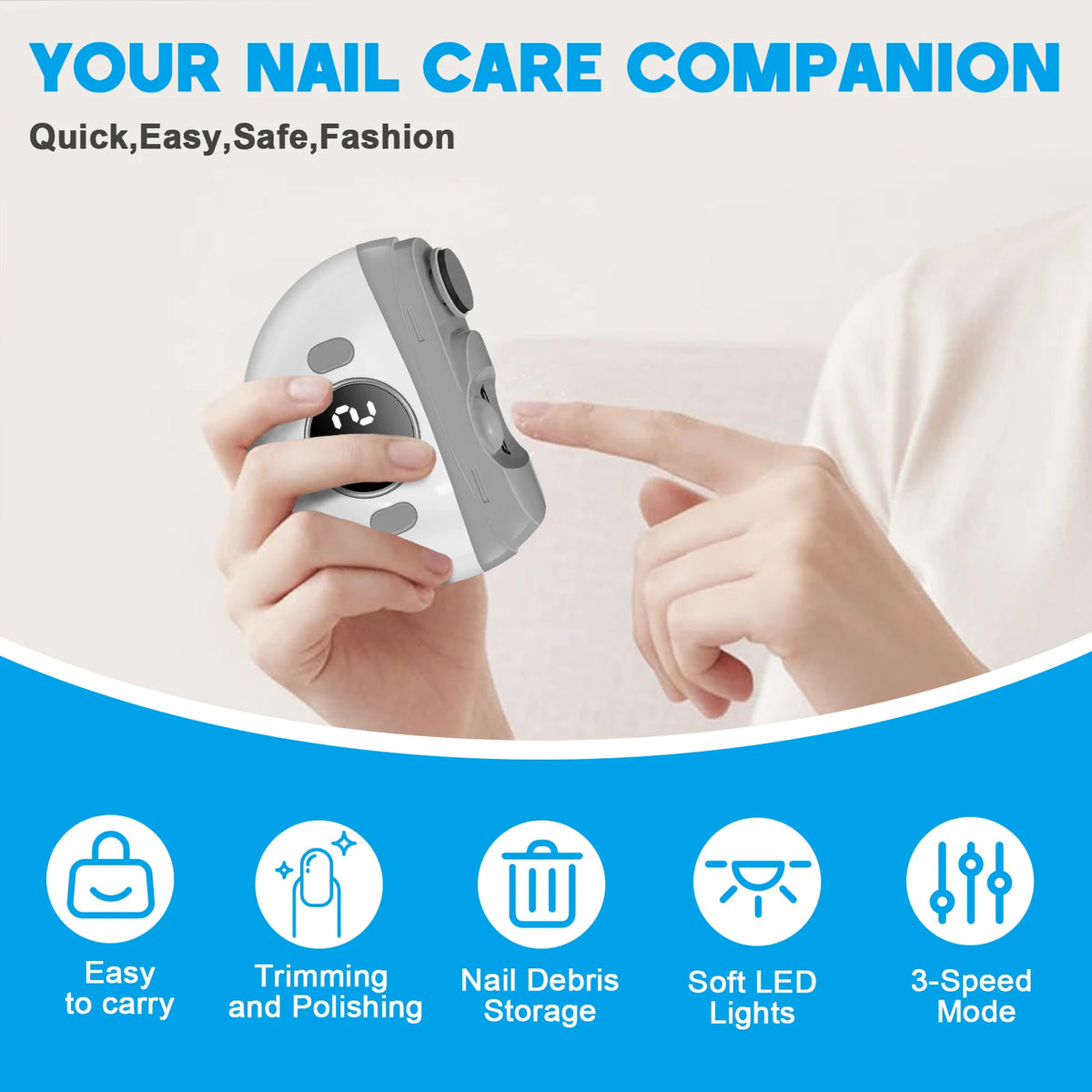 Electric Automatic Nail Clipper and Trimmer