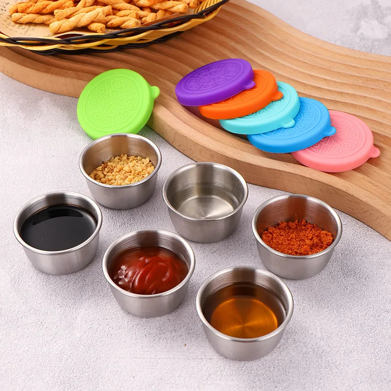 Stainless Steel Dipping Sauce Cups Reusable Condiment Food Containers - 2