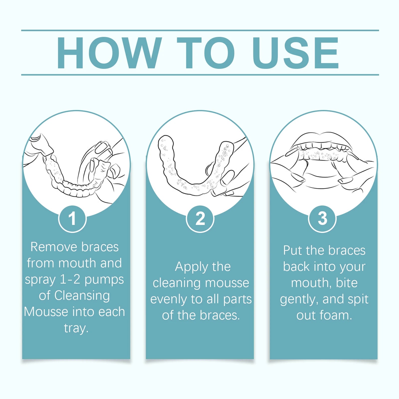 Aligner & Retainer Cleaner Foam Mousse for Braces - 12