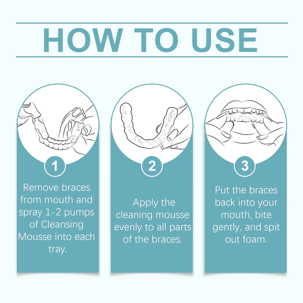 Aligner & Retainer Cleaner Foam Mousse for Braces