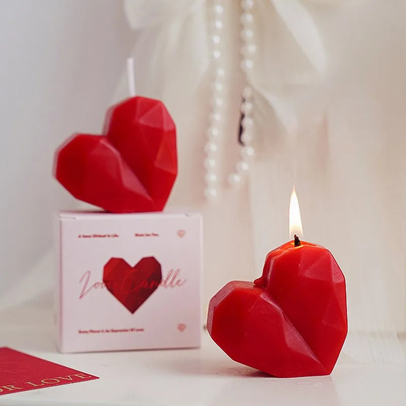 2pc Heart Shaped Scented Aromatherapy Candles Romantic Valentine Gift