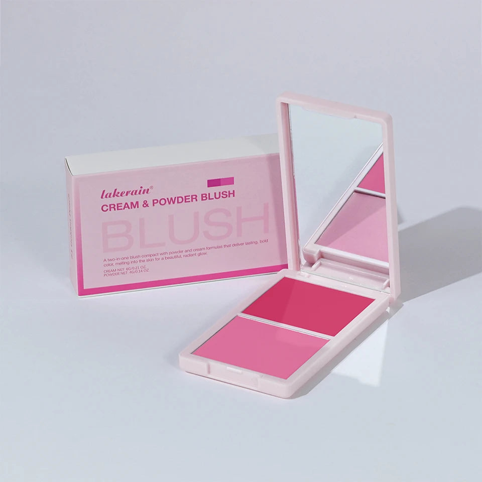 Lakerain 2 in 1 Cream and Powder Blush Makeup Palette