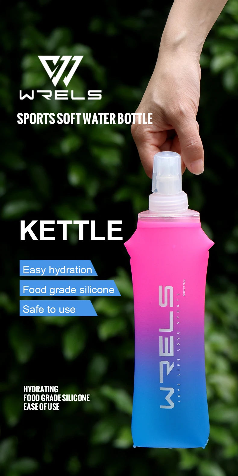 Collapsible Soft Flask Water Bottle TPU Running Hydration Pack