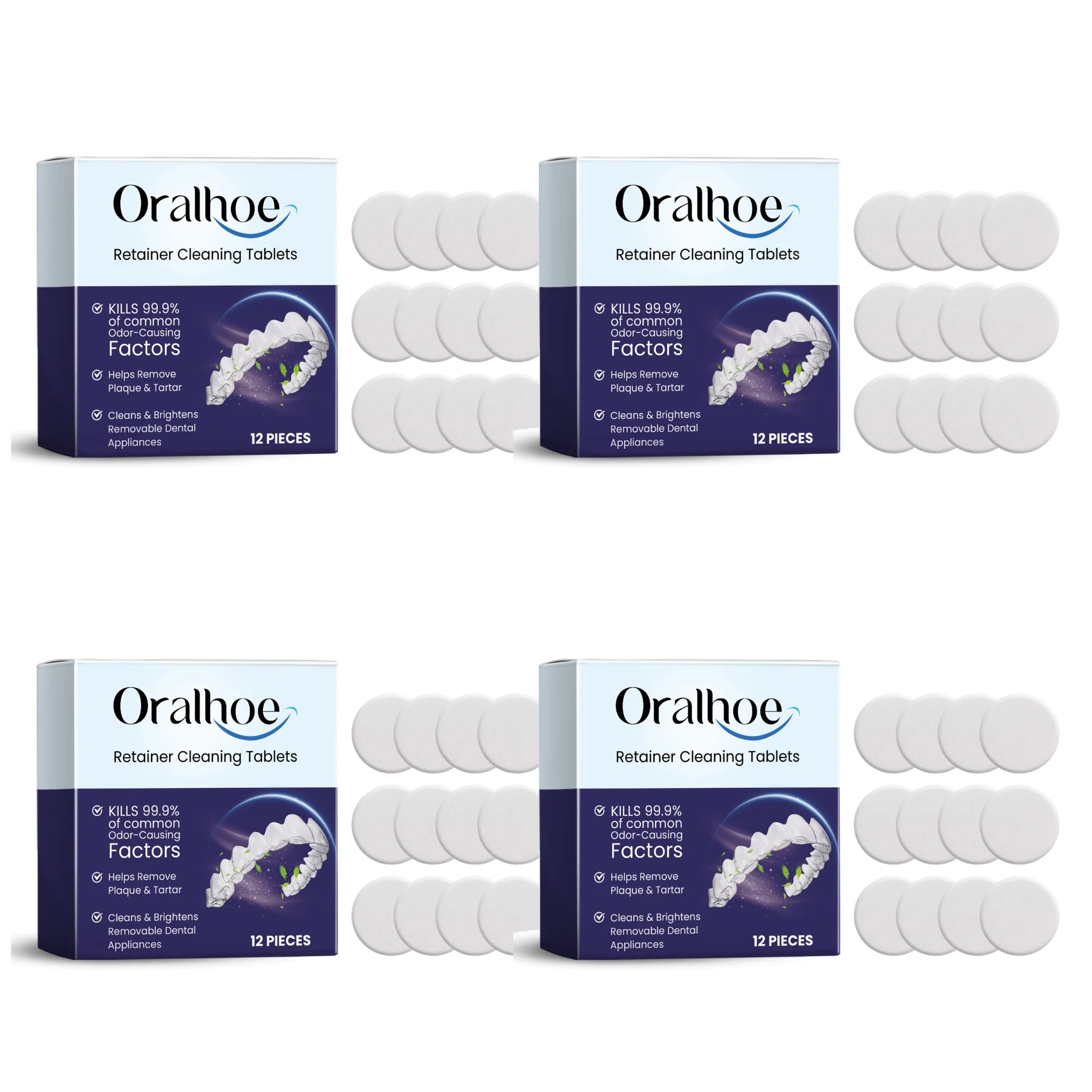 Oralhoe Denture Cleaning Effervescent Tablets Plaque Stain Remover - 16