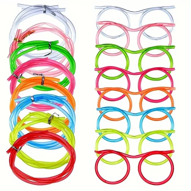 Funny Straw Glasses Creative Flexible Drinking Straws for Kids Party - 18