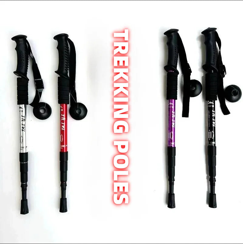 Ultralight Foldable Hiking Trekking Poles Shock Absorbing Walking Stick