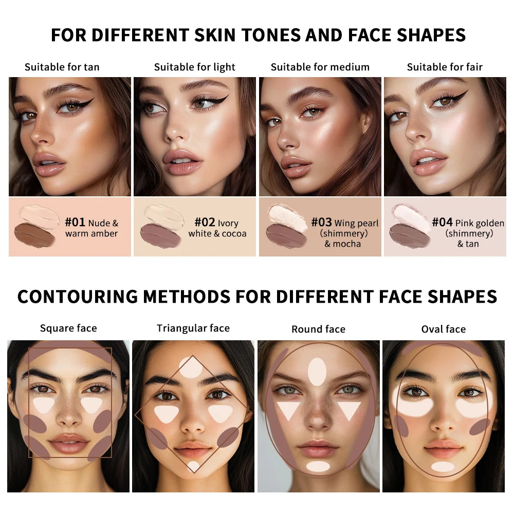 Dual-Ended Contour & Highlighter Stick Waterproof Face Bronzer - 6