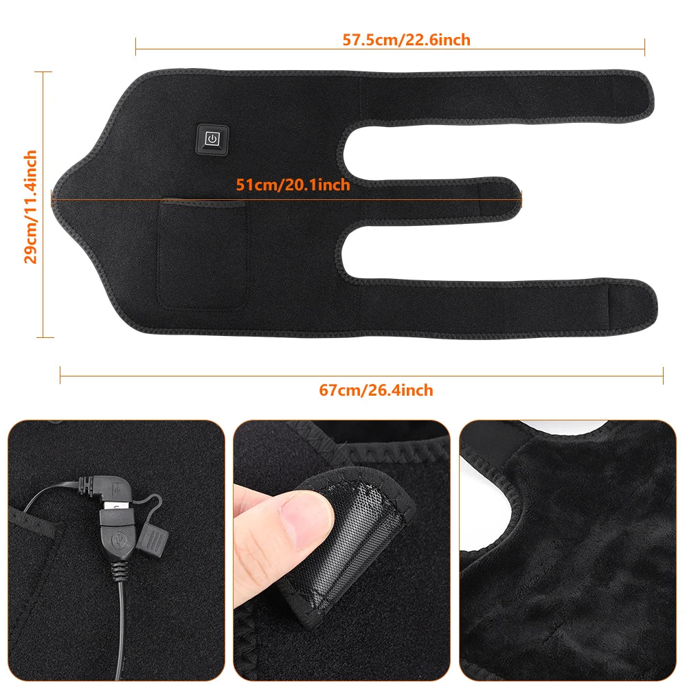 Red Light Knee Wrap Heated Brace USB Electric Pad