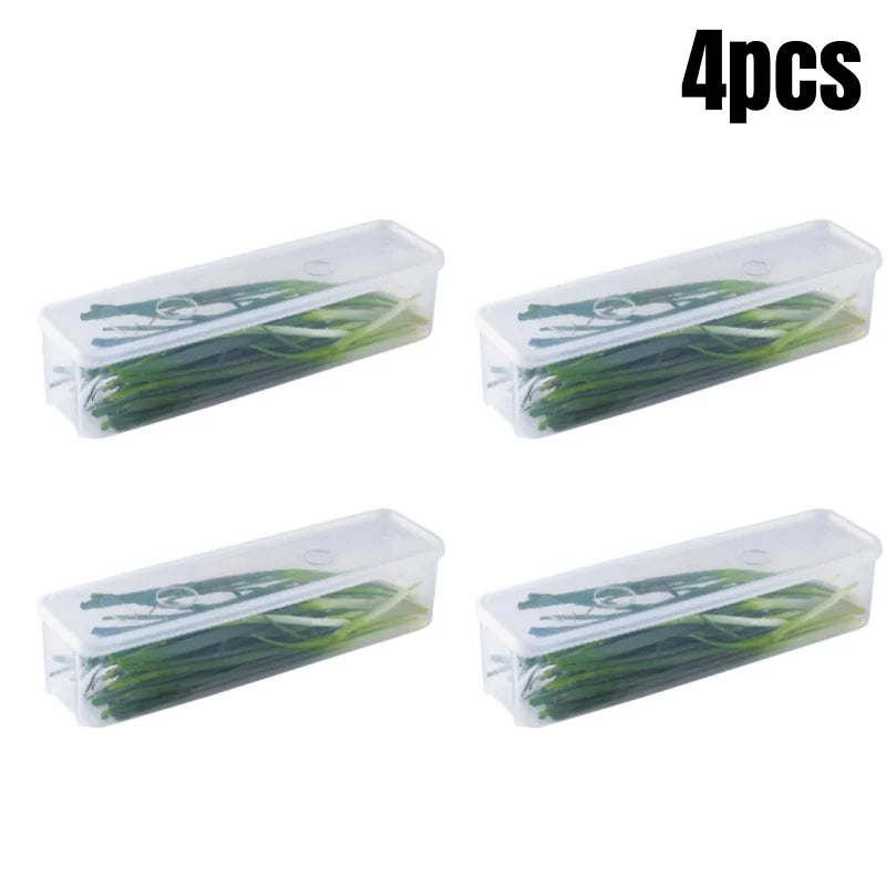 Clear Refrigerator Storage Box Food Keeper for Vegetables and Herbs - 16