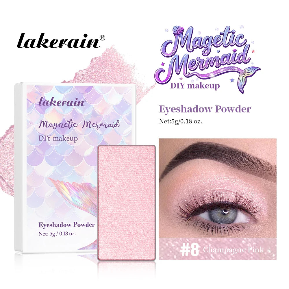 Lakerain Magnetic Mermaid Eyeshadow Makeup Palette DIY Beauty Kit - 47