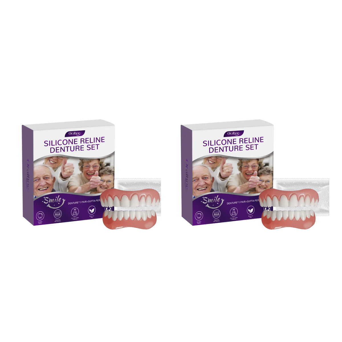 Cosmetic Denture Set Instant Smile Upper and Lower Teeth Cover