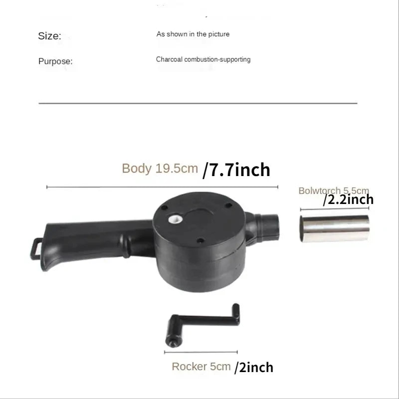 Portable BBQ Hand Blower Manual Air Fan for Charcoal Grill Fire Starter