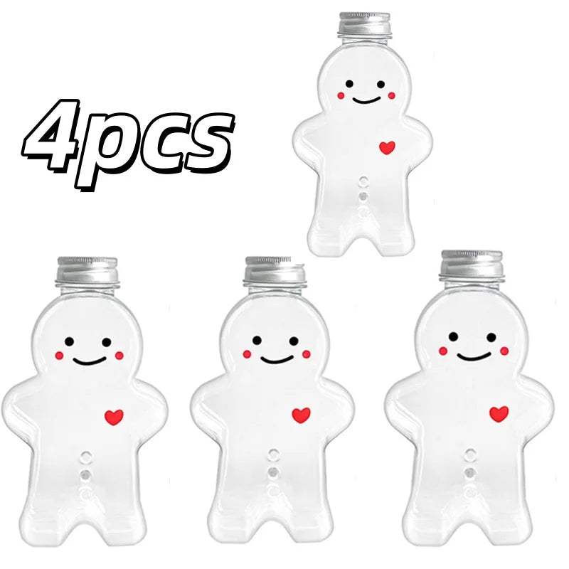 Christmas Gingerbread Man Water Bottle Portable Milk Tea Jar 2 4 Pack - 15