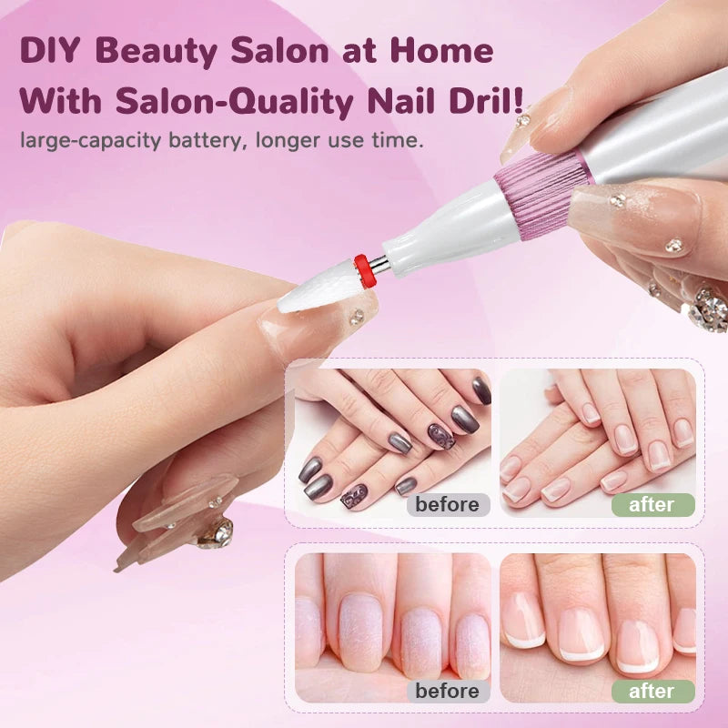 Rechargeable Professional Nail Drill Machine File Set - 6