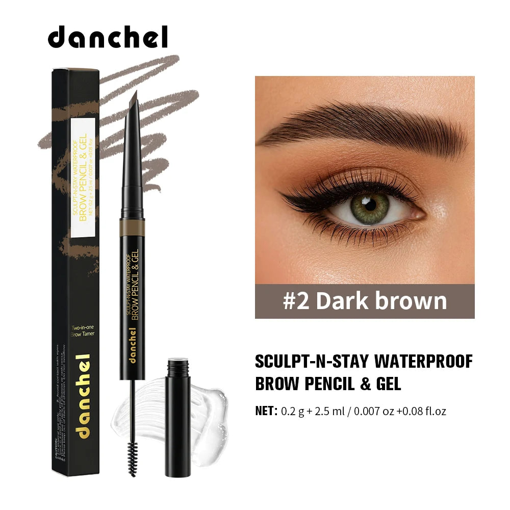 2 in 1 Waterproof Brow Pencil and Gel - 19