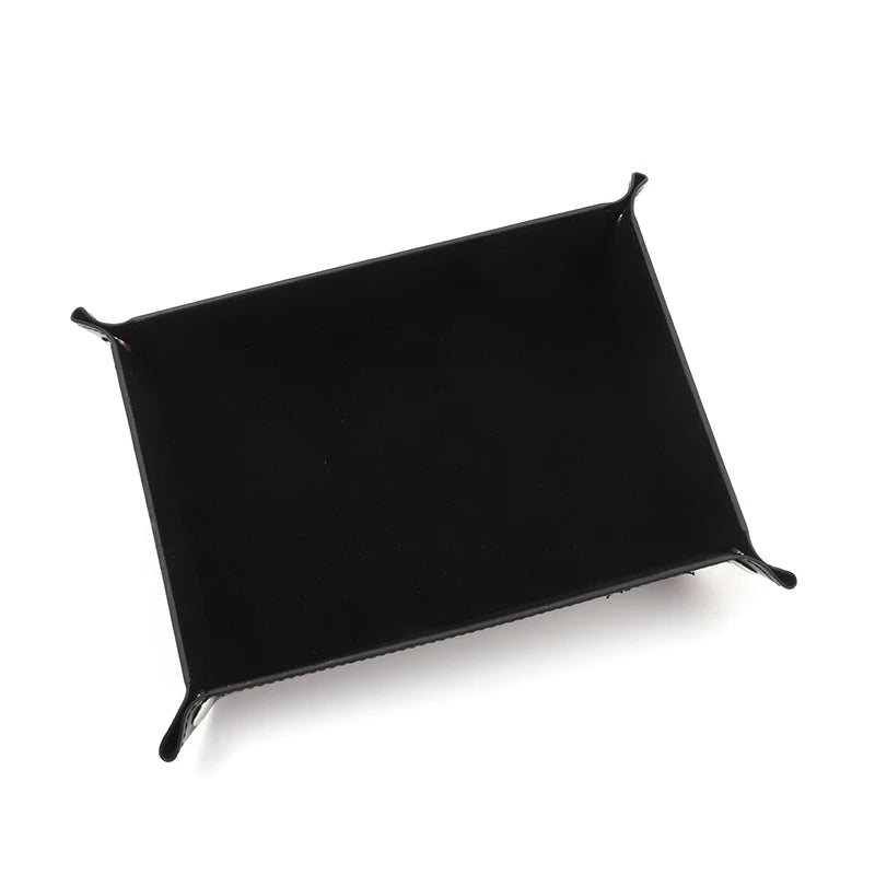 Foldable Leather Dice Tray Collapsible Valet Storage Organizer Box - 7