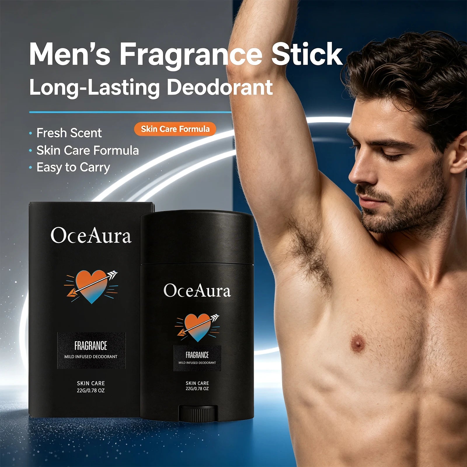 Men Solid Deodorant Stick Odor Control Fresh Scent Underarm Care - 2